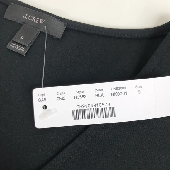 2/$30 NWT J. Crew Top Women’s Size Small Black Velvet Ponte Peplum Tank Romantic - Picture 13 of 16